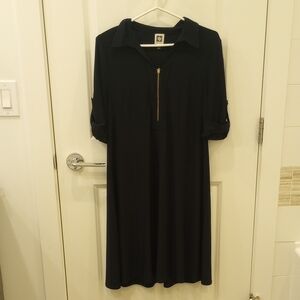 Anne Klein Navy Dress w/ Gold Details Size 10 Womens